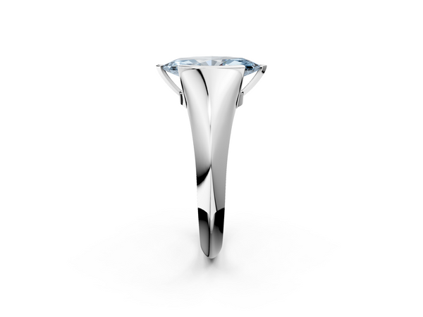 Platinum Fancy Blue Marquise  Solitaire Tension Set Diamond Ring
