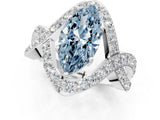 White gold Fancy Blue Marquise  Solitaire Twist Band Pavé Diamond Engagement Ring_33