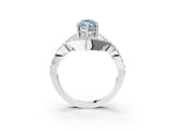 White gold Fancy Blue Marquise  Solitaire Twist Band Pavé Diamond Engagement Ring_35