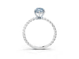 White gold Fancy Blue Marquise  Solitaire Twist Band Ring with Four-Prong Setting_16