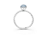 White gold Fancy Blue Marquise  Solitaire Twist Band Ring with Four-Prong Setting_167