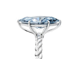 White gold Fancy Blue Marquise  Solitaire Twist Band Ring with Four-Prong Setting_18