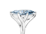White gold Fancy Blue Marquise  Solitaire Twist Band Six-Prong Setting 5