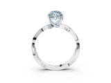 White gold Fancy Blue Marquise  Solitaire Twist Band with Pavé Accents and Four-Prong Setting_47