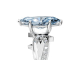 White gold Fancy Blue Marquise  Solitaire Twist Band with Pavé Accents and Four-Prong Setting_49