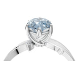 White gold Fancy Blue Marquise  Solitaire Twist Band with Pavé Accents and Four-Prong Setting_53