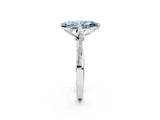 White gold Fancy Blue Marquise  Solitaire Twist Band with Pavé Diamonds and Four-Prong Setting_84