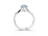 White gold Fancy Blue Marquise  Solitaire Twist Band with Pavé Diamonds and Four-Prong Setting_85