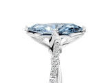 White gold Fancy Blue Marquise  Solitaire Twist Band with Pavé Diamonds and Four-Prong Setting_88