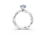 White gold Fancy Blue Marquise  Solitaire Twist Band with Pave Prong Setting_62