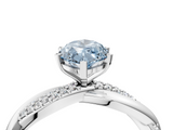 White gold Fancy Blue Marquise  Solitaire Twist Band with Pave Prong Setting_63