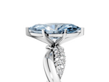White gold Fancy Blue Marquise  Solitaire Twist Band with Pave Prong Setting_64