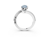 White gold Fancy Blue Marquise  Solitaire Twist Band with Pave Set Diamonds and Four-Prong Setting_111