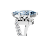 White gold Fancy Blue Marquise  Solitaire Twist Band with Pave Set Diamonds and Four-Prong Setting_113