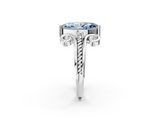 White gold Fancy Blue Marquise  Solitaire Twisted Band Scroll Prong Ring_5