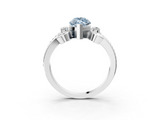 White gold Fancy Blue Marquise  Solitaire Twisted Band Scroll Prong Ring_6