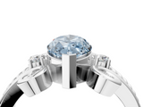 White gold Fancy Blue Marquise  Solitaire Twisted Band Scroll Prong Ring_7