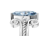 White gold Fancy Blue Marquise  Solitaire Twisted Band Scroll Prong Ring_8