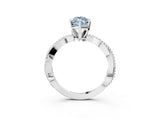 White gold Fancy Blue Marquise  Solitaire Twisted Band with Bead Prong Setting_280