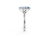 White gold Fancy Blue Marquise  Solitaire Twisted Band with Bead Prong Setting_281