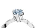 White gold Fancy Blue Marquise  Solitaire Twisted Band with Bead Prong Setting_283
