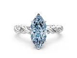 White gold Fancy Blue Marquise  Solitaire Twisted Band with Pavé Accents and Four-Prong Setting_20