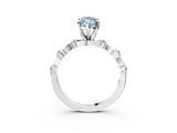 White gold Fancy Blue Marquise  Solitaire Twisted Band with Prong Setting 3