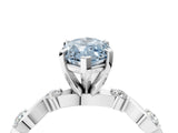 White gold Fancy Blue Marquise  Solitaire Twisted Band with Prong Setting 4