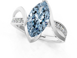 White gold Fancy Blue Marquise  Solitaire Twisted Band with Prong Setting_4
