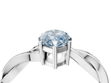 White gold Fancy Blue Marquise  Solitaire Twisted Pave Diamond Ring with Four-Prong Setting_185