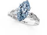 White gold Fancy Blue Marquise  Solitaire Vine Band with Milgrain Prong Setting_4
