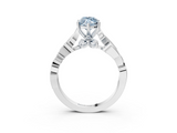 White gold Fancy Blue Marquise  Solitaire Vine Band with Milgrain Prong Setting_6