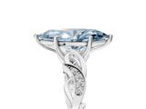 White gold Fancy Blue Marquise  Solitaire Vine Band with Milgrain Prong Setting_8