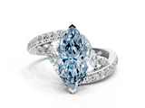 White gold Fancy Blue Marquise  Solitaire with Pavé Twist Band and Four-Prong Setting_54