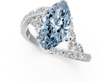 White gold Fancy Blue Marquise  Solitaire with Pavé Twist Band and Four-Prong Setting_55