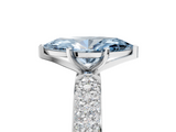 White gold Fancy Blue Marquise  Solitaire with Pave Band and Four-Prong Setting_8