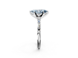 White gold Fancy Blue Marquise  Solitaire with Side Baguettes and Channel Set Band_61