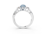 White gold Fancy Blue Marquise  Three-Stone Diamond Ring with Pavé Split Shank and Four-Prong Setting_79