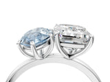 White gold Fancy Blue Marquise  and Emerald Cut Toi Moi Ring with Prong Setting_50