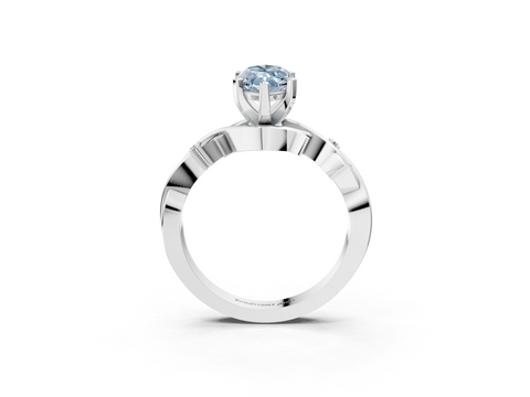 White gold Fancy Blue Marquise cut Solitaire Twisted Band Prong Setting Ring_134