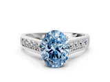 White gold Fancy Blue Oval  Brilliant Channel-Set Solitaire Ring with Four-Prong Setting_20