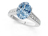 White gold Fancy Blue Oval  Brilliant Cut Diamond Engagement Ring with Pavé Band and Four-Prong Setting_50