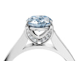 White gold Fancy Blue Oval  Brilliant Cut Diamond Engagement Ring with Pavé Band and Four-Prong Setting_53