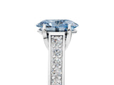 White gold Fancy Blue Oval  Brilliant Cut Diamond Engagement Ring with Pavé Band and Four-Prong Setting_54