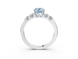 White gold Fancy Blue Oval  Brilliant Cut Diamond Five-Stone Prong Set Engagement Ring with Channel Band_6