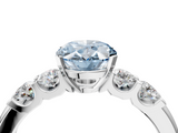 White gold Fancy Blue Oval  Brilliant Cut Diamond Five-Stone Prong Set Engagement Ring with Channel Band_7