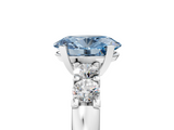 White gold Fancy Blue Oval  Brilliant Cut Diamond Five-Stone Prong Set Engagement Ring with Channel Band_8