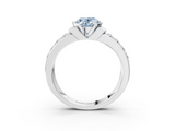 White gold Fancy Blue Oval  Brilliant Diamond Channel Set Wide Band Ring with Bezel Setting_58