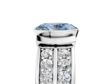 White gold Fancy Blue Oval  Brilliant Diamond Channel Set Wide Band Ring with Bezel Setting_60
