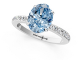 White gold Fancy Blue Oval  Brilliant Pavé Band Solitaire with Four-Prong Setting_42